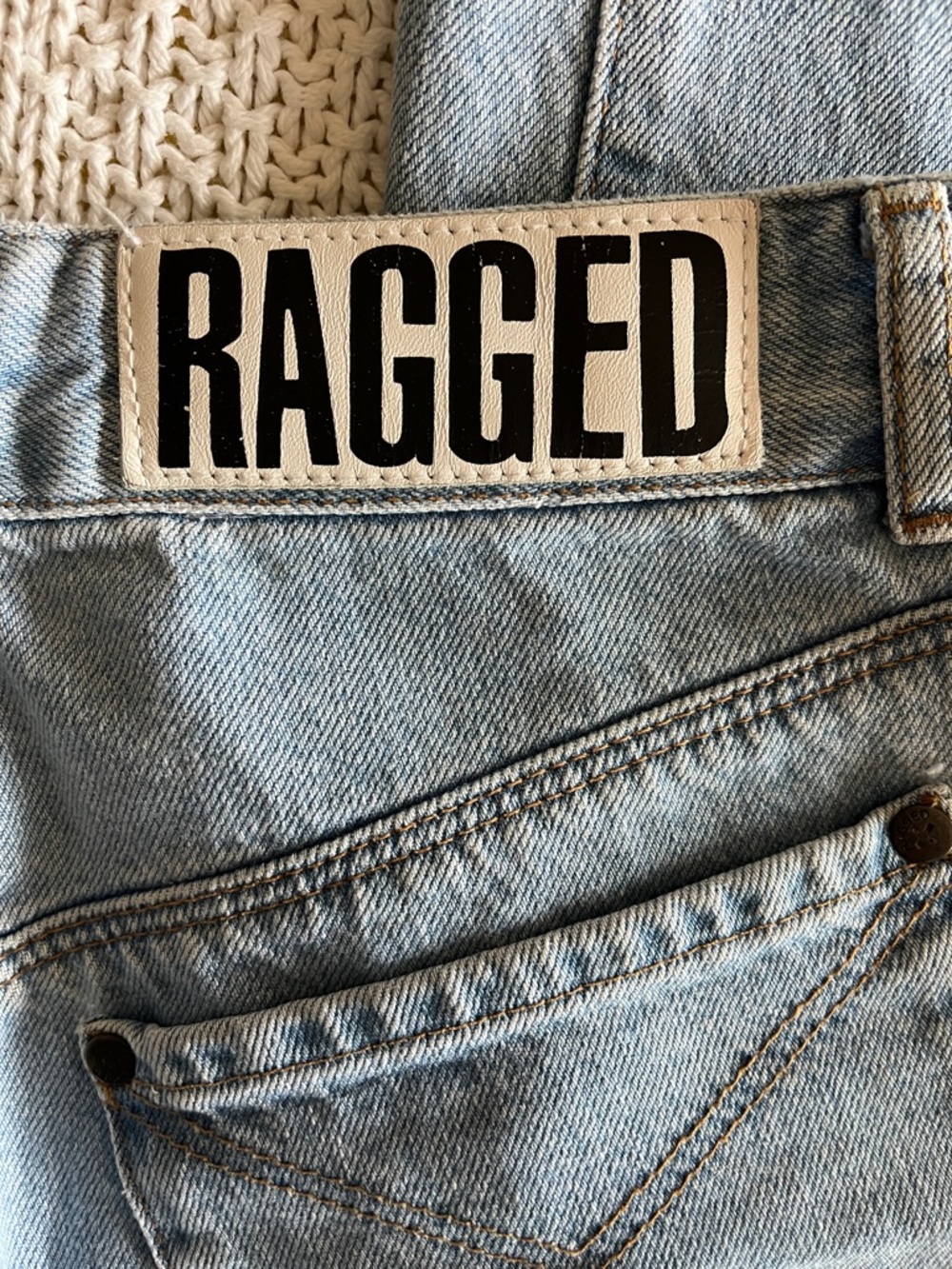 The Ragged Priest Light Blue Jeans Raw Hem Sz 28 - Picture 9 of 12